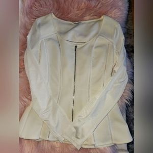 Bebe peplum top, white